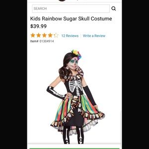 Girls rainbow sugar skull costume. Spanish Sweetie